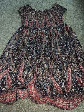 A Beautiful Soul Paisley Print Off-Shoulder Smocked Maxi Dress